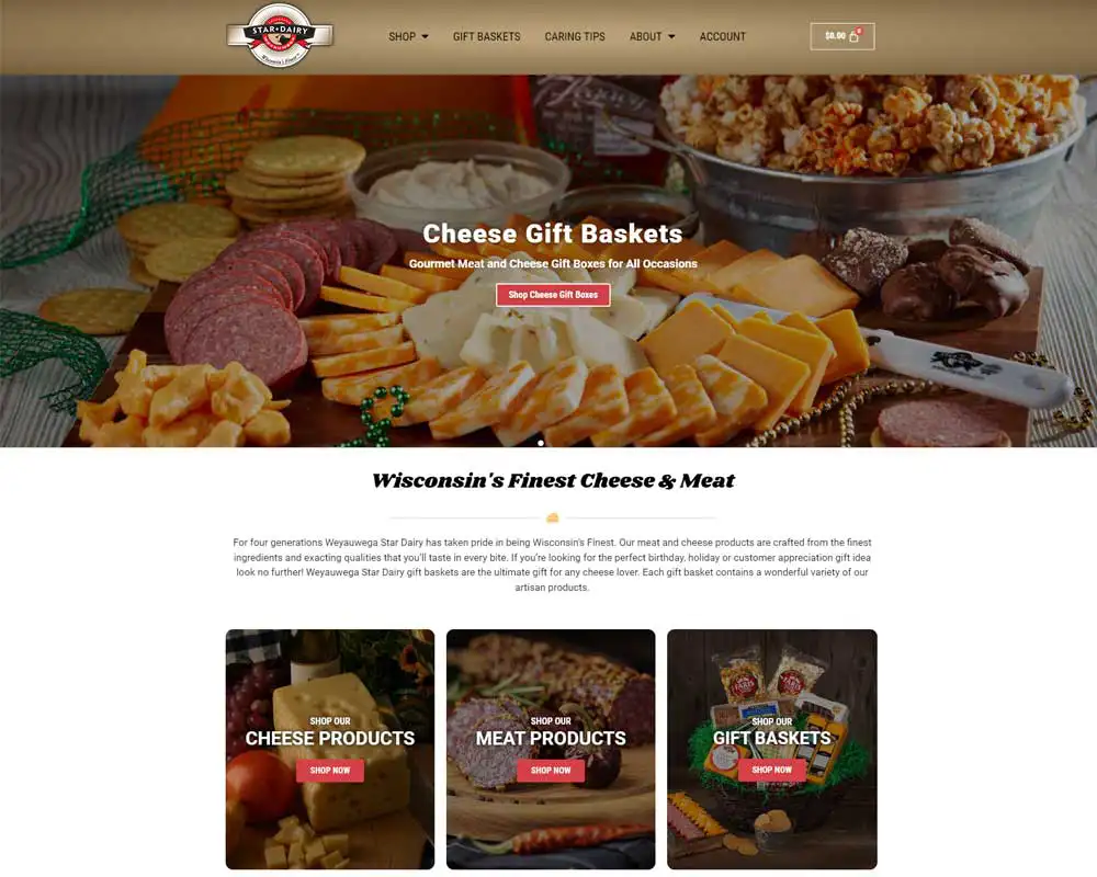 Star Dairy web design screenshot.